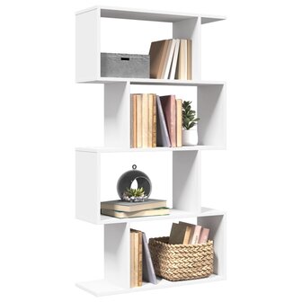 Kamerscherm / boekenkast 4-laags 70x24x129 cm bewerkt hout wit 1