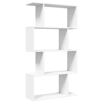 Kamerscherm / boekenkast 4-laags 70x24x129 cm bewerkt hout wit 7