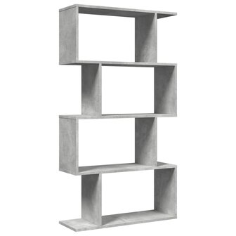 Kamerscherm / boekenkast 4-laags 70x24x129 cm hout betongrijs 2