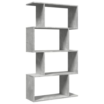 Kamerscherm / boekenkast 4-laags 70x24x129 cm hout betongrijs 7