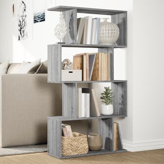 Kamerscherm / boekenkast 4-laags 70x24x129 cm hout grijs sonoma 4