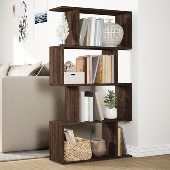 Kamerscherm / boekenkast 4-laags 70x24x129 cm hout bruin eiken 4