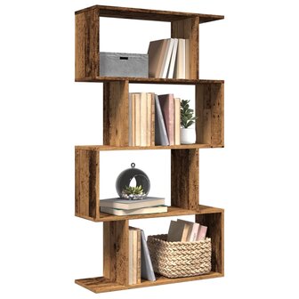 Kamerscherm / boekenkast 4-laags 70x24x129 cm hout oud hout 1