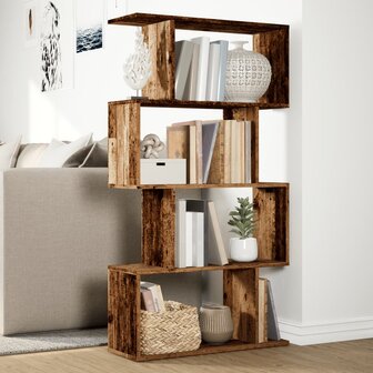 Kamerscherm / boekenkast 4-laags 70x24x129 cm hout oud hout 4