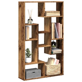 Boekenkast 72x20x120 cm bewerkt hout oud houtkleurig 1