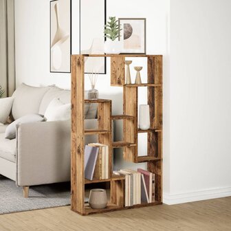 Boekenkast 72x20x120 cm bewerkt hout oud houtkleurig 4