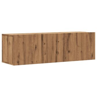 Tv-wandmeubel 100x30x30 cm bewerkt hout artisanaal eikenkleurig 2