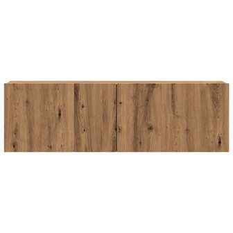 Tv-wandmeubel 100x30x30 cm bewerkt hout artisanaal eikenkleurig 4