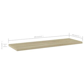 Wandschappen 4 st 60x20x1,5 cm spaanplaat sonoma eikenkleurig 5