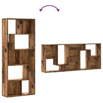 Boekenkast 67x24x161 cm bewerkt hout oud houtkleurig 8