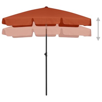 Strandparasol 180x120 cm terracottakleurig 3