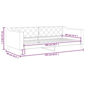 Slaapbank 80x200 cm stof cr&egrave;mekleurig 8