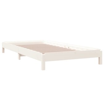 Bed stapelbaar 75x190 cm massief grenenhout wit 7