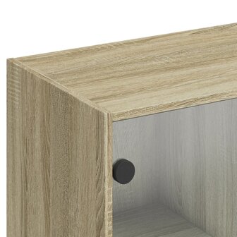 Boekenkast met deuren 136x37x142 cm hout sonoma eikenkleurig 10