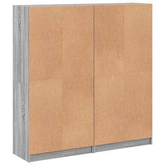 Boekenkast met deuren 136x37x142 cm hout grijs sonoma eiken 9