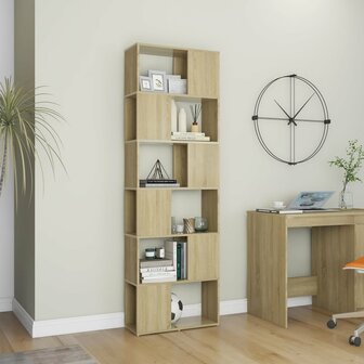 Boekenkast/kamerscherm 60x24x186 cm bewerkt hout sonoma eiken 3