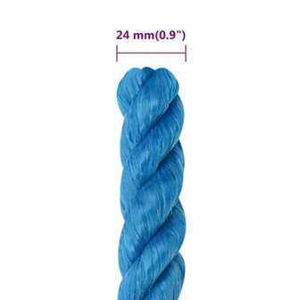 Werktouw 24 mm 100 m polypropeen blauw 6