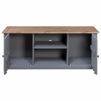 Tv-kast Panama Range 120x40x50 cm massief grenenhout grijs 6