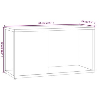 Tv-meubel 60x24x32 cm bewerkt hout grijs sonoma eikenkleurig 8