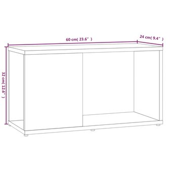 Tv-meubel 60x24x32 cm bewerkt hout bruin eikenkleur 8