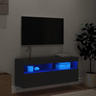 Tv-wandmeubel met LED-verlichting 100x30x40 cm zwart 4