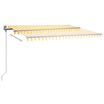 Luifel handmatig uittrekbaar met LED 450x300 cm geel en wit 6