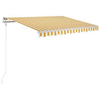 Luifel automatisch met LED en windsensor 300x250 cm geel en wit 2