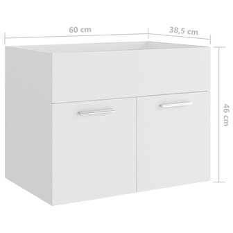 Wastafelkast 60x38,5x46 cm bewerkt hout wit 8