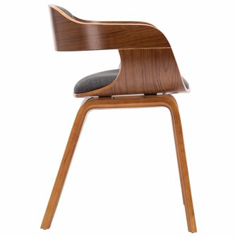 Eetkamerstoelen 2 st stof en gebogen hout donkergrijs 5