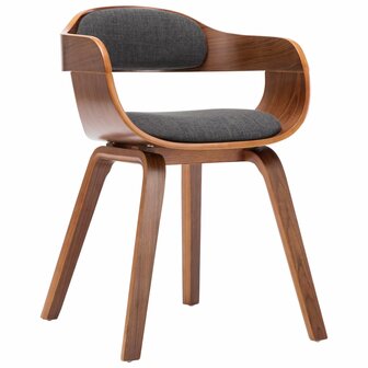 Eetkamerstoelen 6 st stof en gebogen hout donkergrijs 3