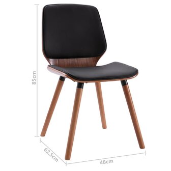 Eetkamerstoelen 4 st kunstleer zwart 9