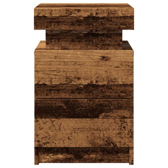 Nachtkastjes 2 st met LED 35x39x55 cm hout oud houtkleurig 7