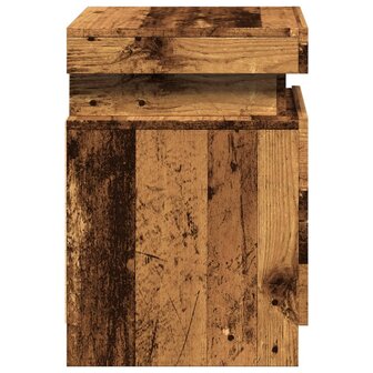 Nachtkastjes 2 st met LED 35x39x55 cm hout oud houtkleurig 8