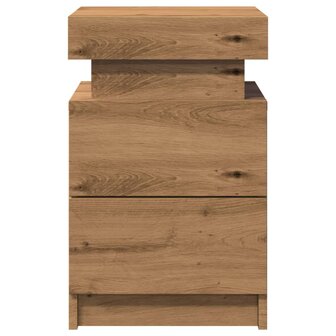 Nachtkastjes 2 st met LED 35x39x55 cm hout artisanaal eiken 7