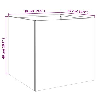 Plantenbakken 2 st 49x47x46 cm staal wit 11