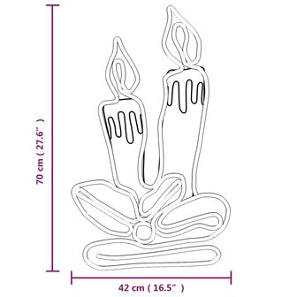 Kerstfiguren kaarsen met 144 LED&amp;apos;s 2 st 70x42 cm 6