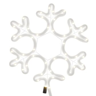 Kerstfiguur sneeuwvlok met LED&amp;apos;s 2 st 27x27 cm warmwit 4