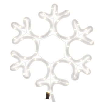 Kerstfiguur sneeuwvlok met LED&amp;apos;s 3 st 27x27 cm warmwit 4