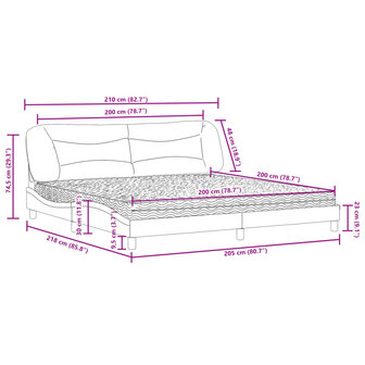 Bed met matras kunstleer wit 200x200 cm 11