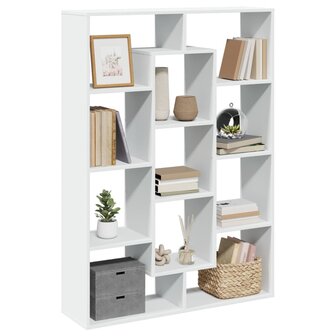 Boekenkast 102x29x143 cm bewerkt hout wit 4