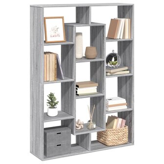 Boekenkast 102x29x143 cm bewerkt hout grijs sonoma eikenkleurig 4