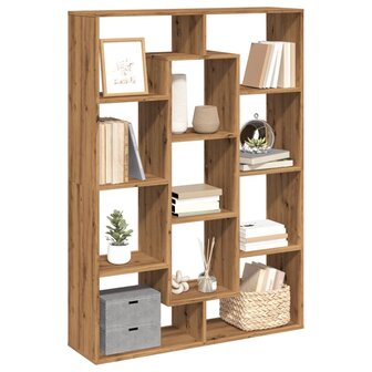 Boekenkast 102x29x143 cm bewerkt hout artisanaal eikenkleur 4