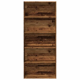 Boekenkast 80x30x189 cm bewerkt hout oud houtkleurig 4