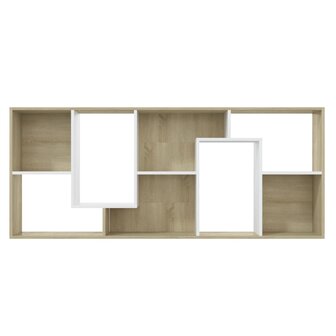 801882 Boekenkast Wit en Sonoma Eik 67x24x161 cm Bewerkt Hout 7