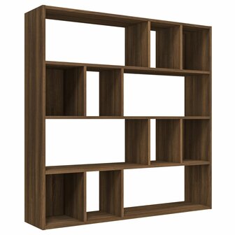 Boekenkast 110x24x110 cm bewerkt hout bruin eikenkleur 2