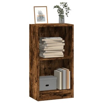 Boekenkast 40x24x76 cm bewerkt hout gerookt eikenkleurig 1