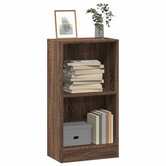 Boekenkast 40x24x76 cm bewerkt hout bruin eikenkleurig 1