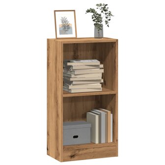 Boekenkast 40x24x76 cm bewerkt hout artisanaal eikenkleurig 1