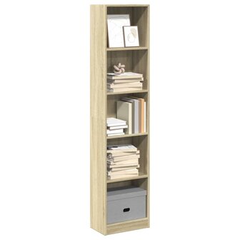 Boekenkast 40x24x176 cm bewerkt hout sonoma eikenkleurig 1