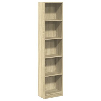 Boekenkast 40x24x176 cm bewerkt hout sonoma eikenkleurig 2